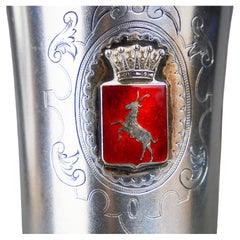 1905 - 1907 Two Helsingia Cups Enamel solid Gilt 830 Silver / 136 gr