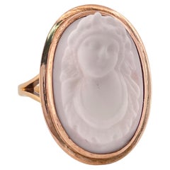 1905 Antique Cameo Ring Set In 14K Yellow Gold