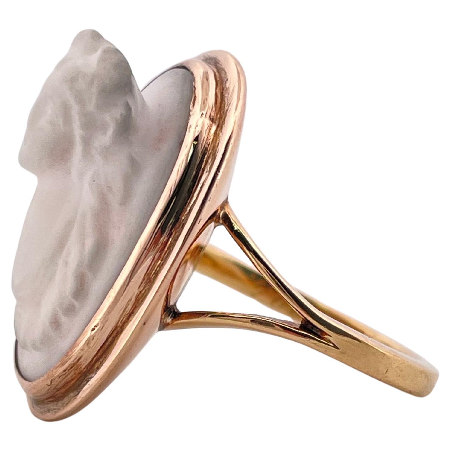 1905 Antike Kamee Ring Set in 14K Gelbgold (Edwardian) im Angebot