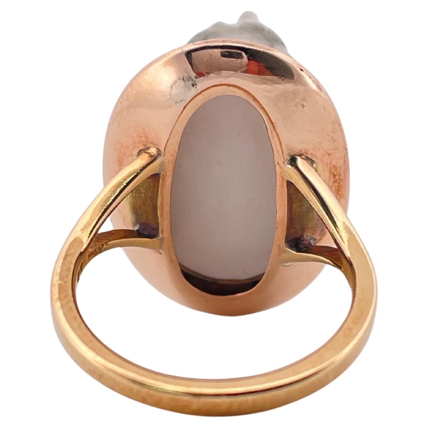 1905 Antike Kamee Ring Set in 14K Gelbgold im Zustand „Gut“ im Angebot in Sewickley, PA