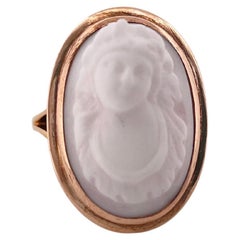 Anello antico con cammeo del 1905 in oro giallo 14K