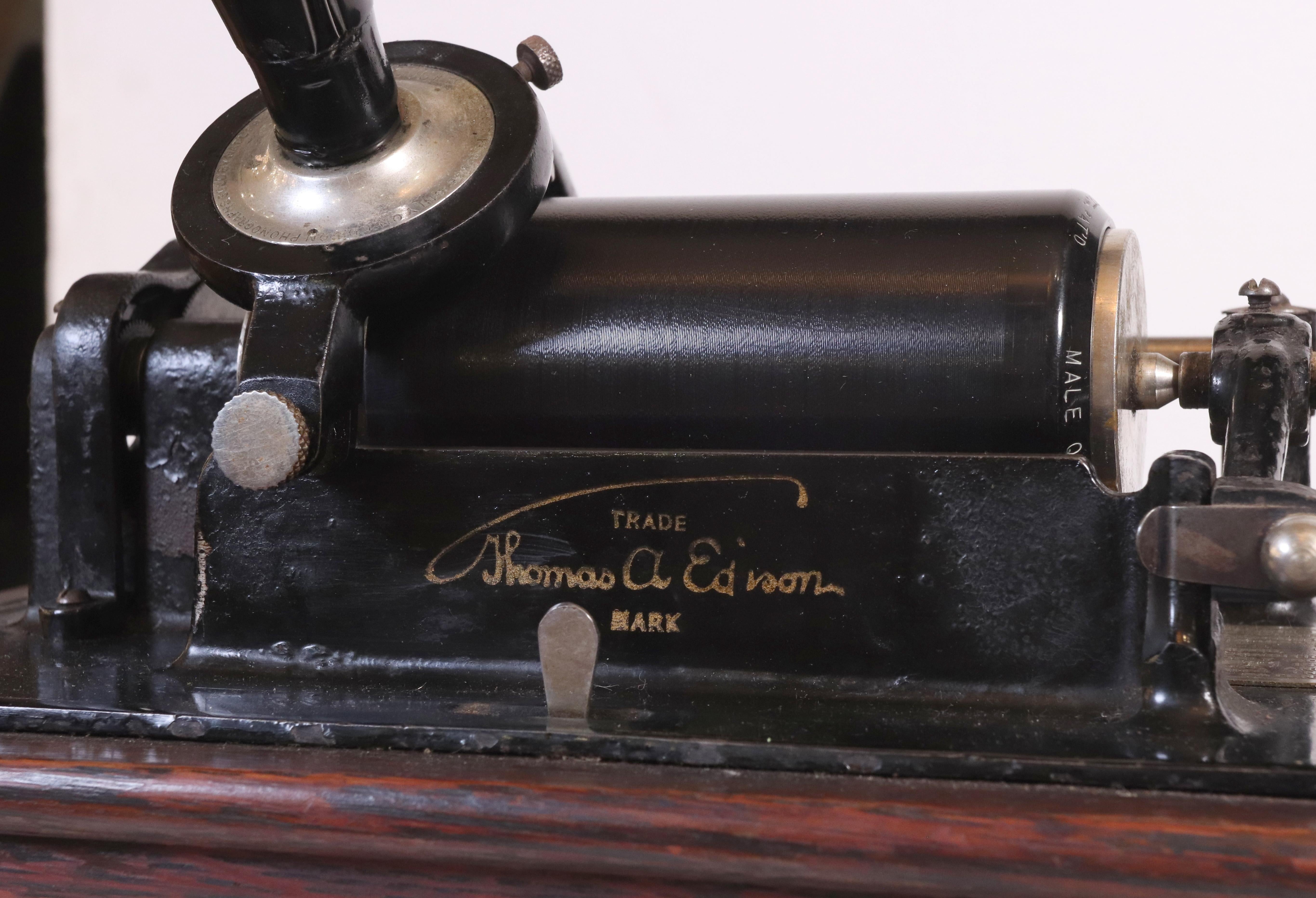 1905 Antiguo fonógrafo estándar Thomas Edison 3