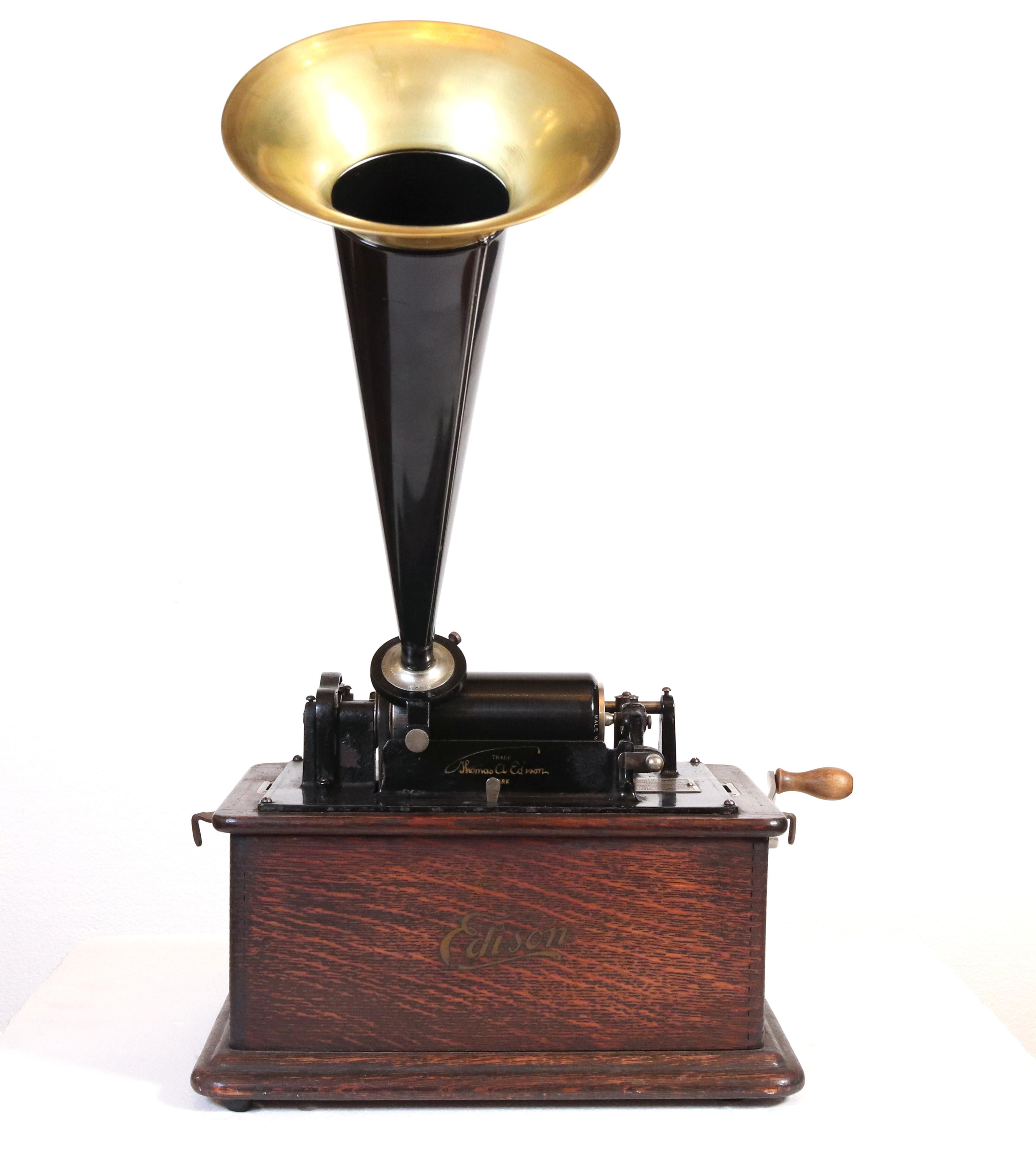 1905 Antiguo fonógrafo estándar Thomas Edison principios del siglo XX
