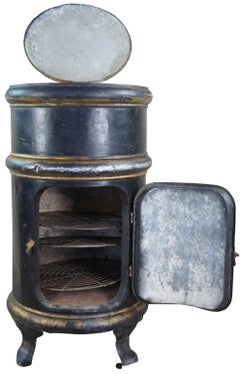 1905 Antique White Frost Refrigerator Co Industrial Pressed Steel Metal Ice Box