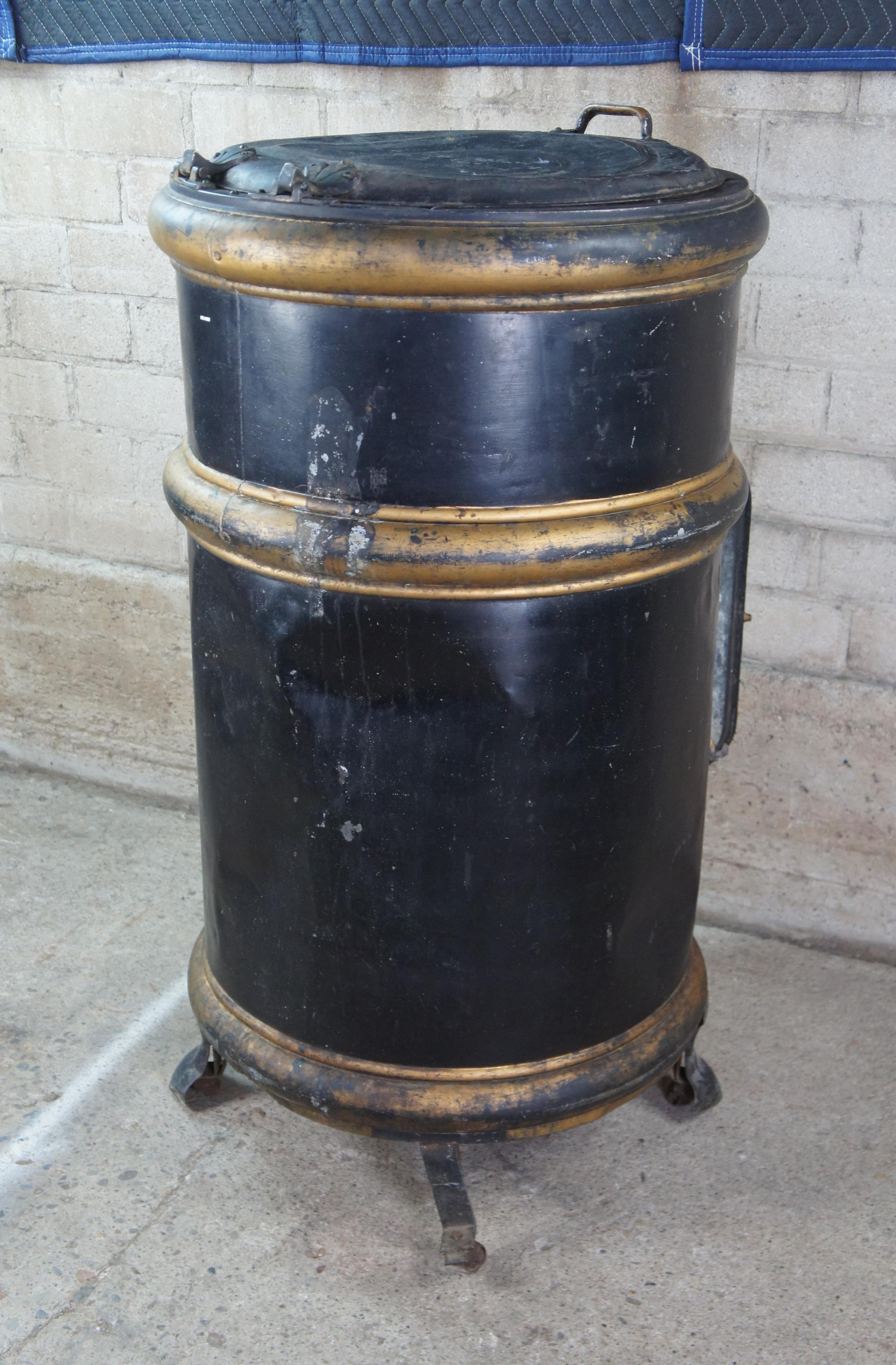 1905 Antique White Frost Refrigerator Co Industrial Pressed Steel Metal Ice Box 2