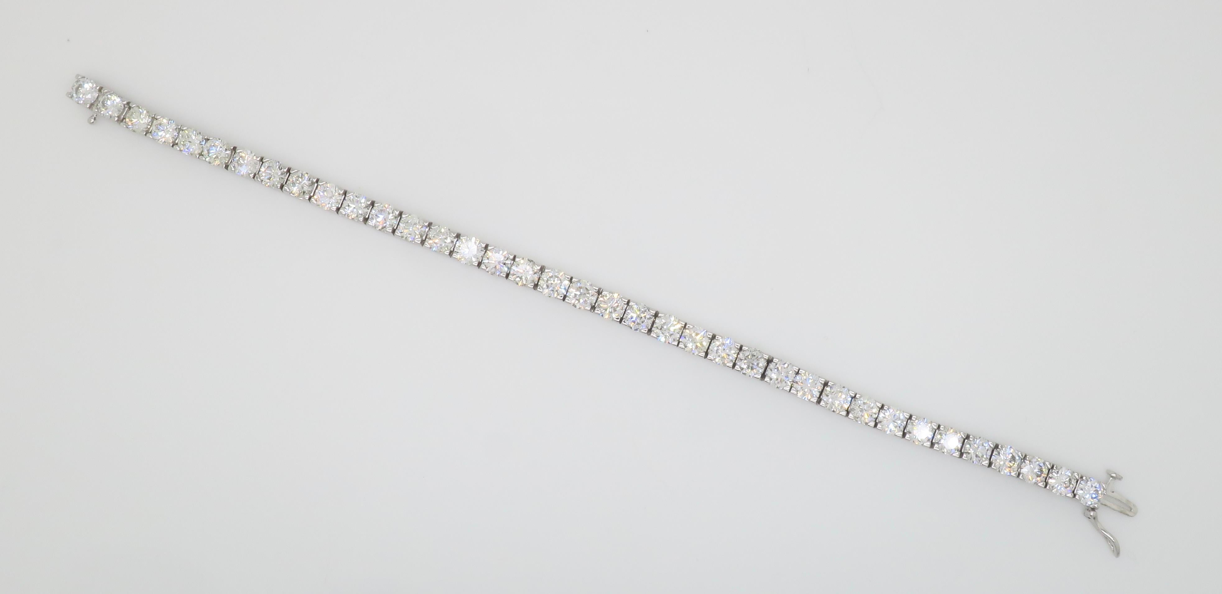 Bracciale tennis con diamanti da 19,05 carati, media di 0,50 carati per ogni pietra 5