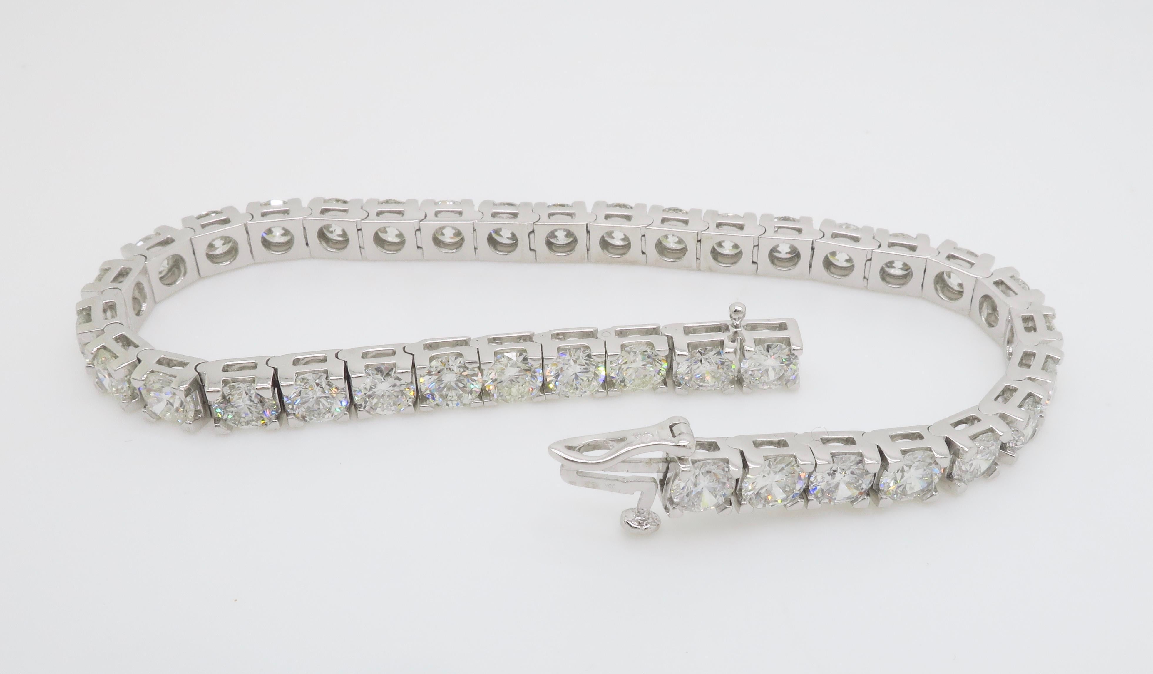 Bracciale tennis con diamanti da 19,05 carati, media di 0,50 carati per ogni pietra 10