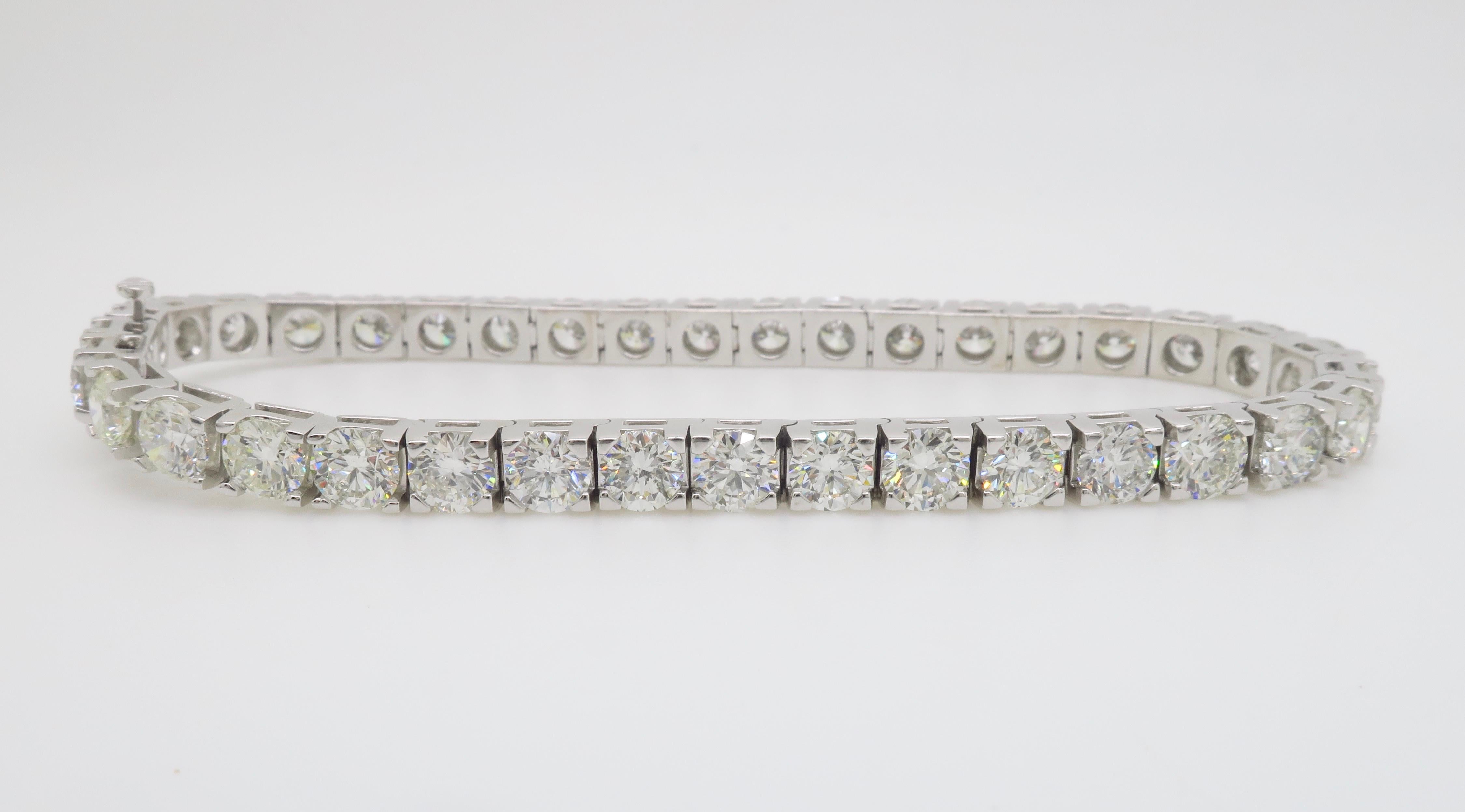 Bracciale tennis con diamanti da 19,05 carati, media di 0,50 carati per ogni pietra 13