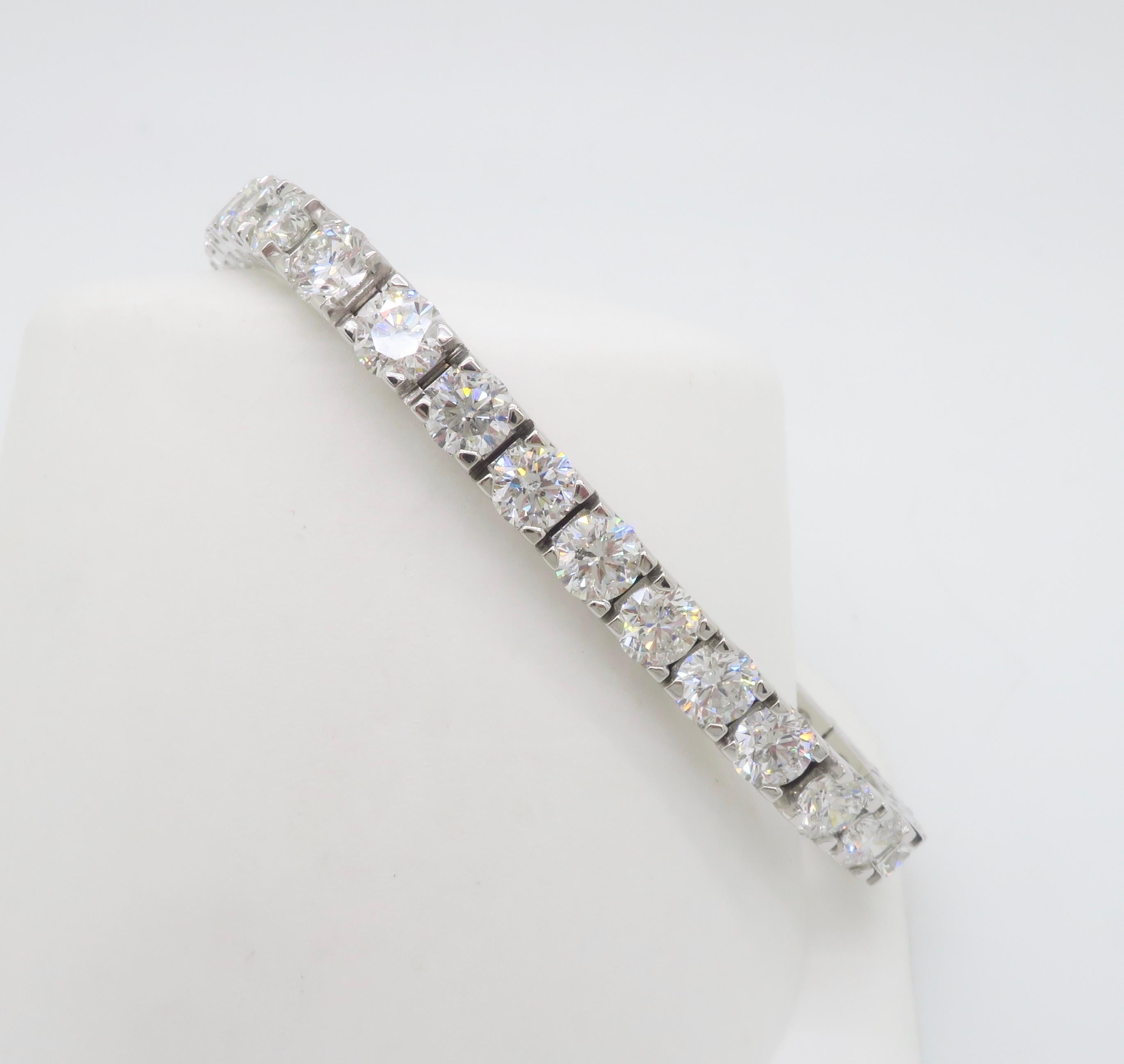 Bracciale tennis con diamanti da 19,05 carati, media di 0,50 carati per ogni pietra 14