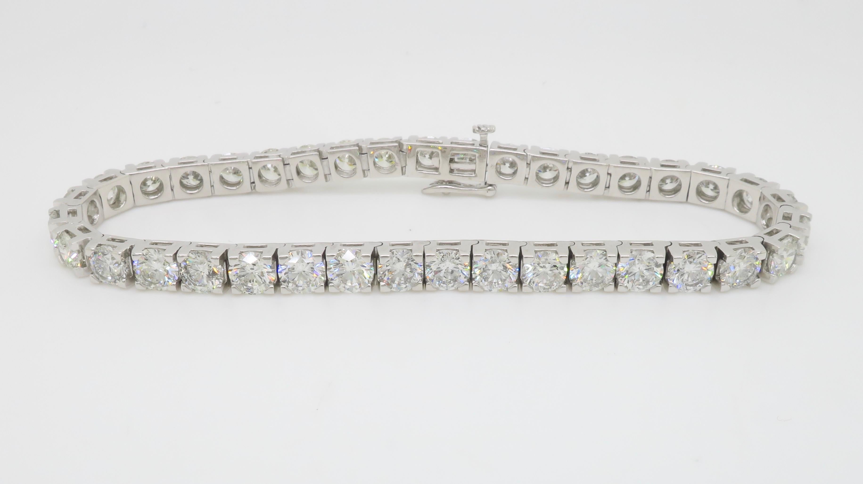 Bracciale tennis con diamanti da 19,05 carati, media di 0,50 carati per ogni pietra In condizioni Nuovo a Webster, NY