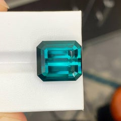 19.05 Carat Natural Loose Blue Color Tourmaline Emerald Cut Afghan Gemstone
