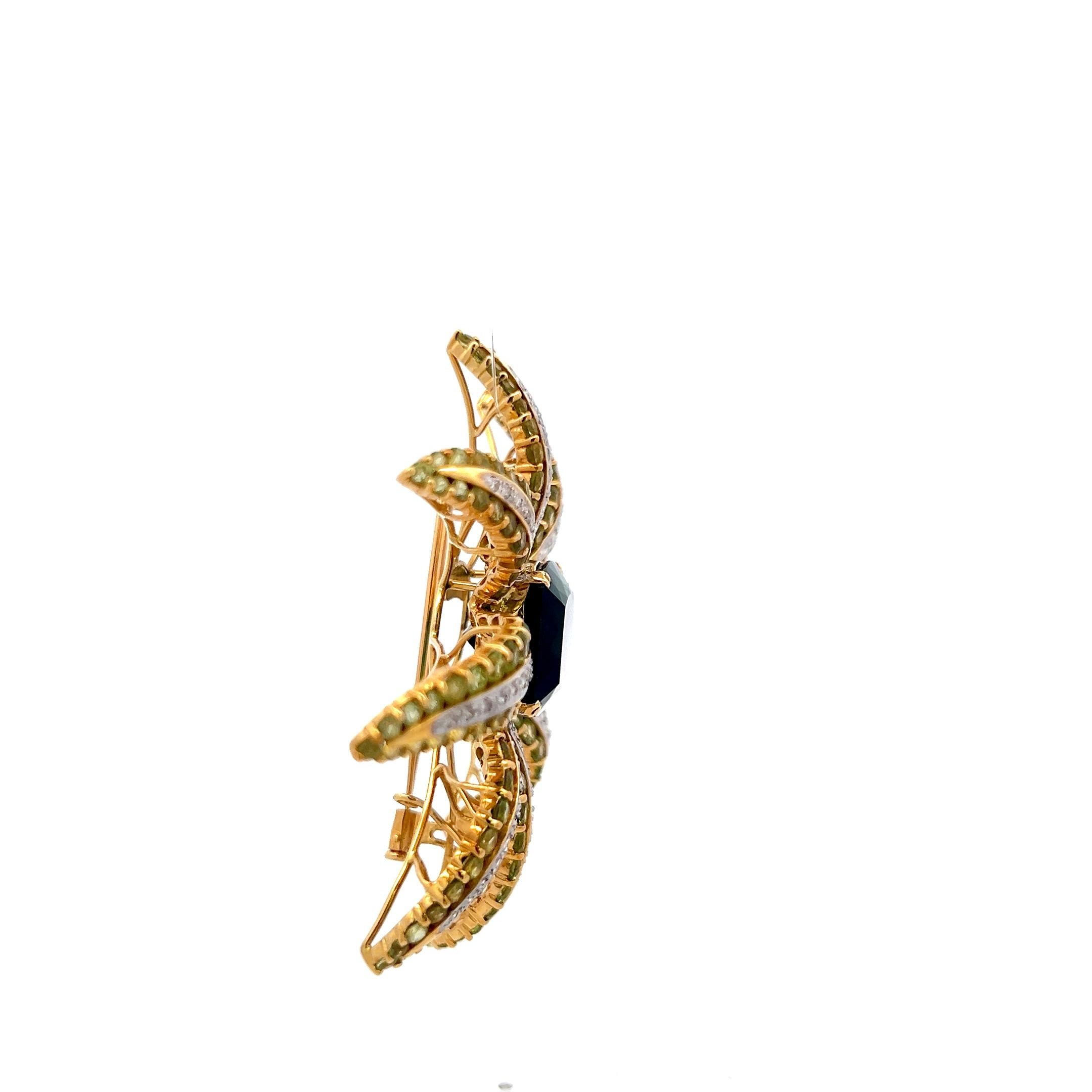 Titolo:
19,05 carati di tormalina taglio brillante modificato a cuscino 16,12 carati di diamante tondo brillante 1,38 carati di diamante tondo brillante H SI Spilla in oro giallo 18 carati
Stile:
Spillo
Metallo:
oro giallo 18 carati
Gemma