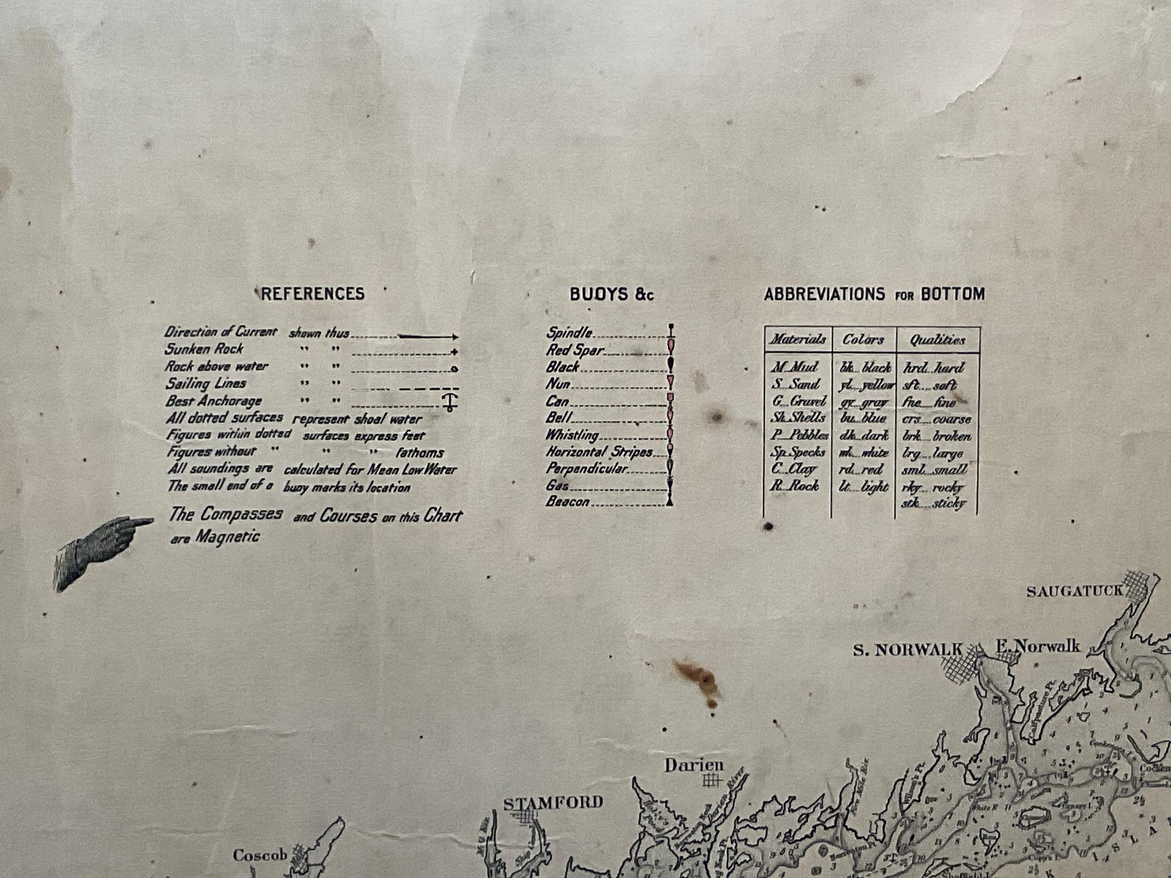 1905 Charte des Long Island Sound von Eldridge im Angebot 1