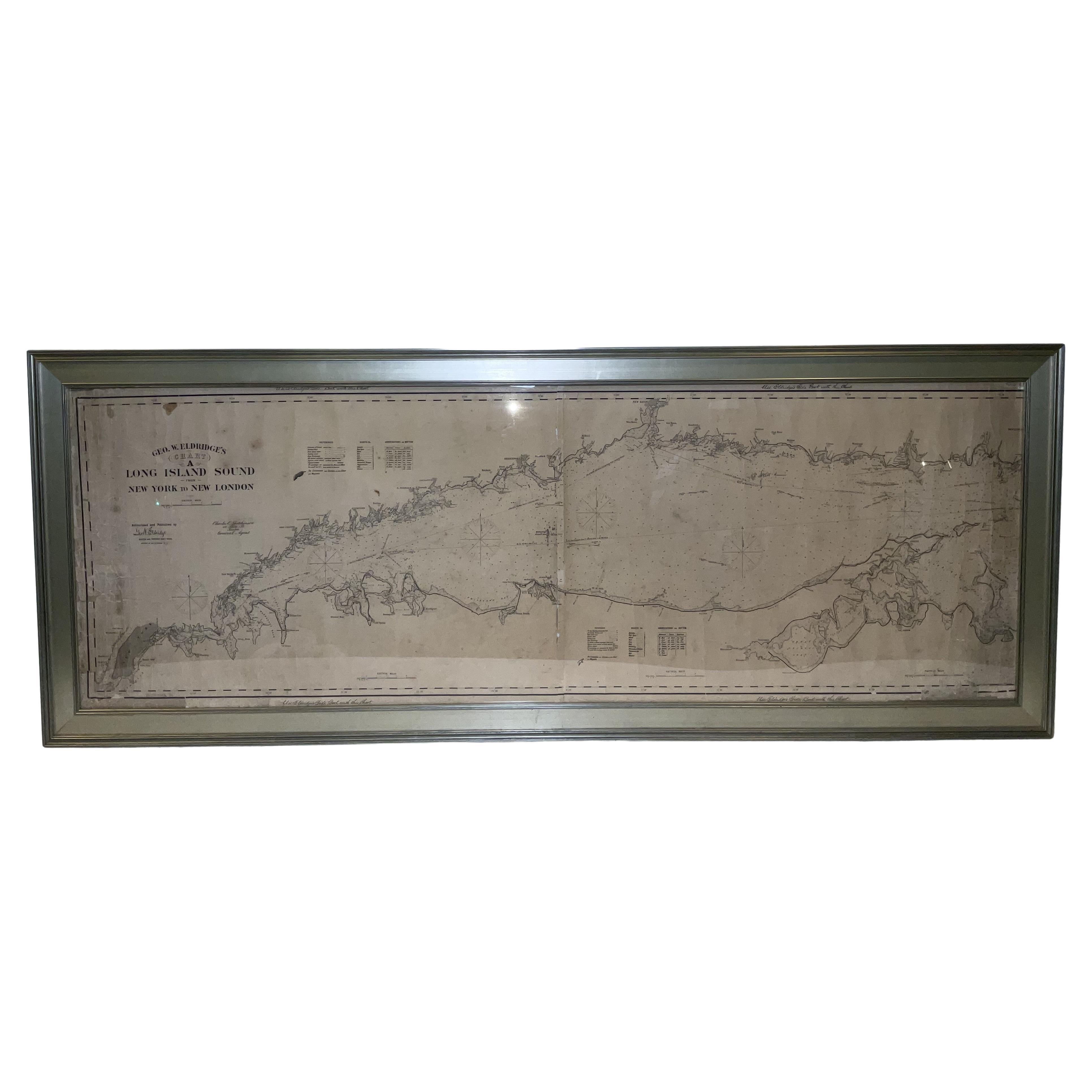 1905 Chart of Long Island Sound by Eldridge