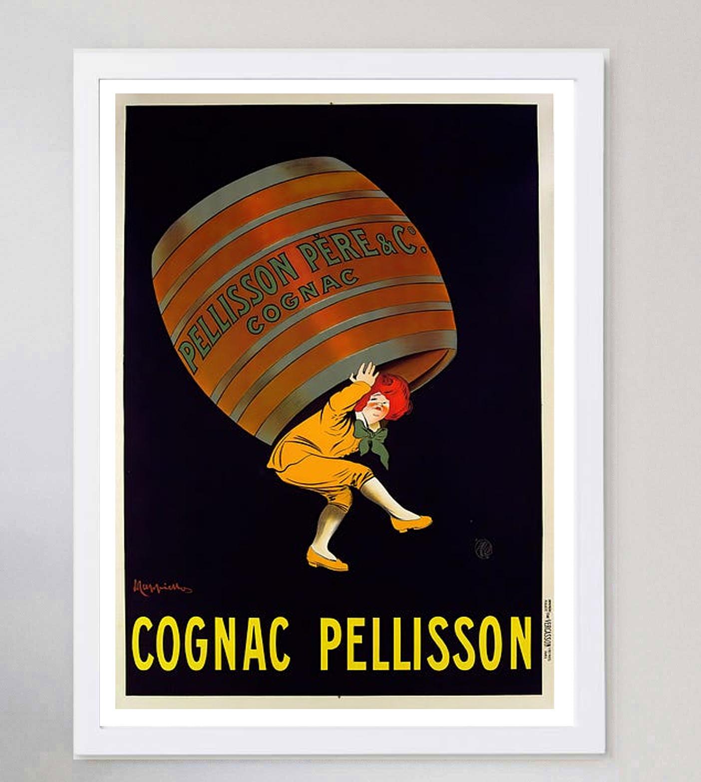 1905 Cognac Pellisson Original Vintage Poster In Good Condition For Sale In Winchester, GB