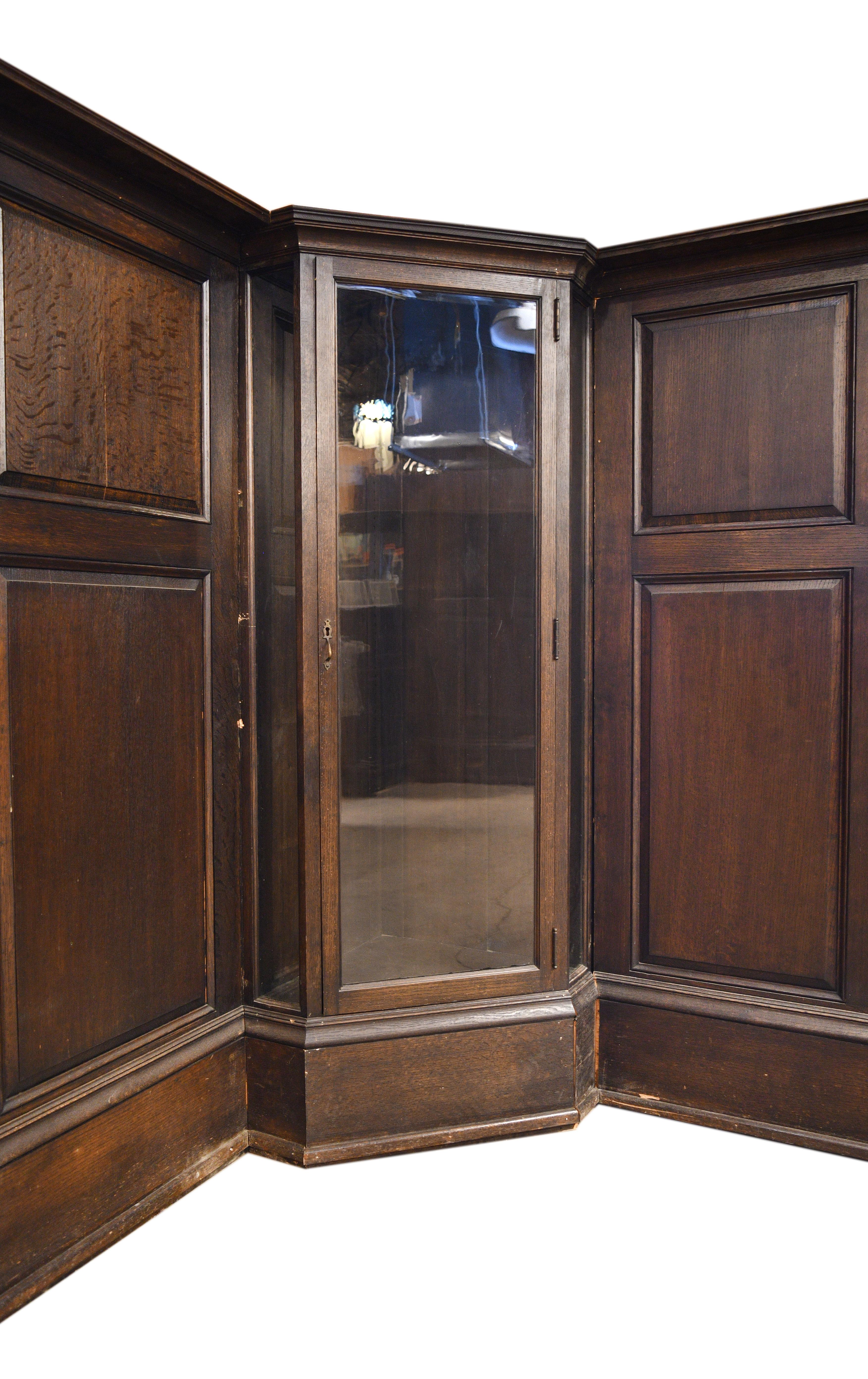 American 1905 Dark Oak Paneled Dining Room