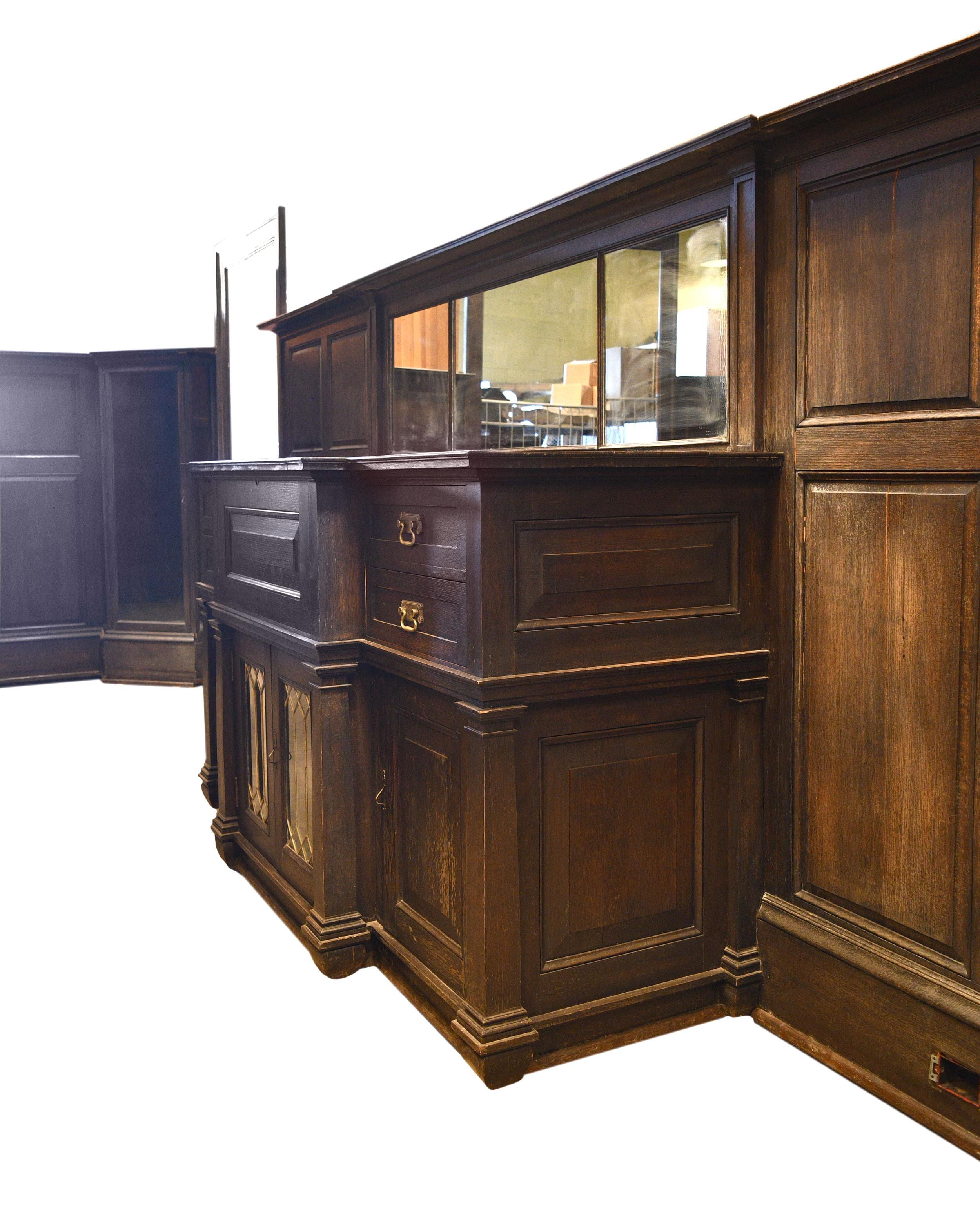 1905 Dark Oak Paneled Dining Room In Fair Condition In Minneapolis, MN