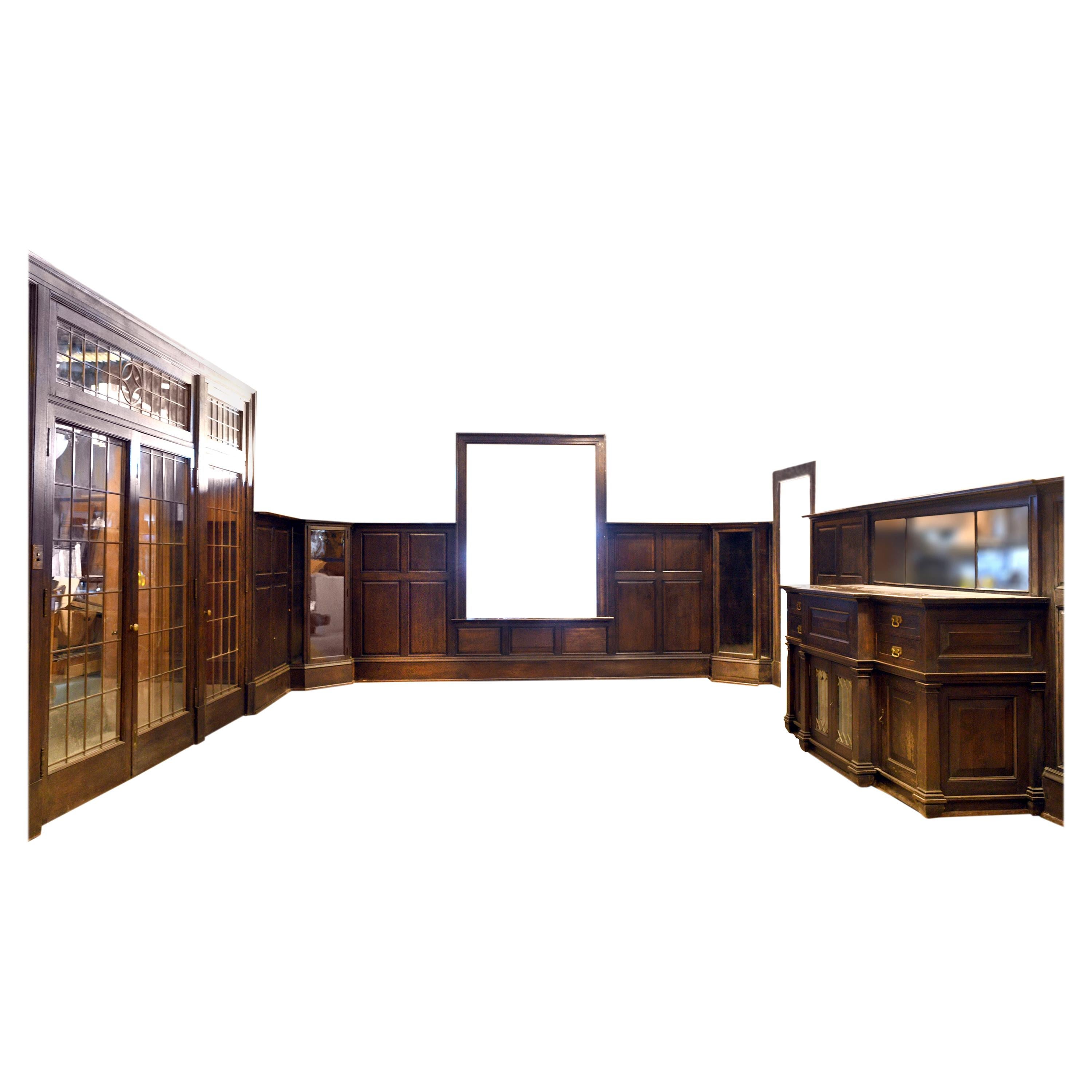 1905 Dark Oak Paneled Dining Room