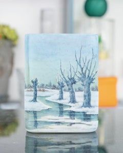 1905-DAUM NANCY “Snow” Landscape Vase