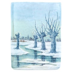 Vaso da paesaggio 1905-DAUM NANCY "Snow