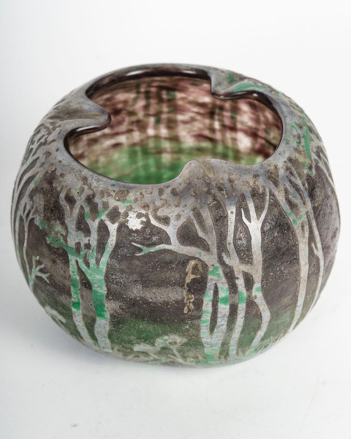 Francese 1905 - Daum - NANCY : Vaso Paesaggio in vendita