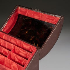 1905 Edwardian Leather, Tortoiseshell and Silver Mounted Letter Box