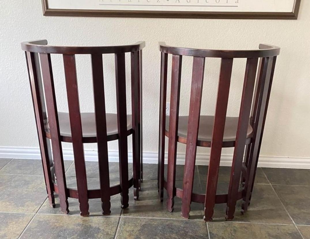 1905 Liberty & Co Mahogany Spindle Chairs - Set of 2 For Sale 1