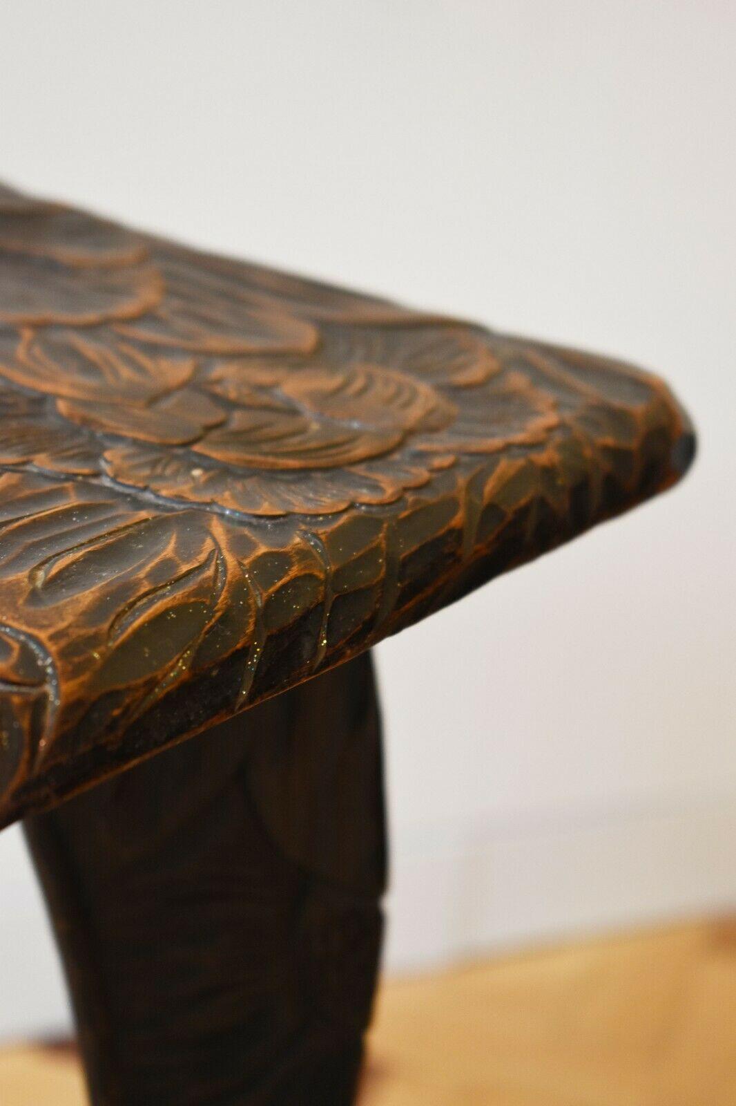 British 1905 Liberty's London Japanese Carved Side Table
