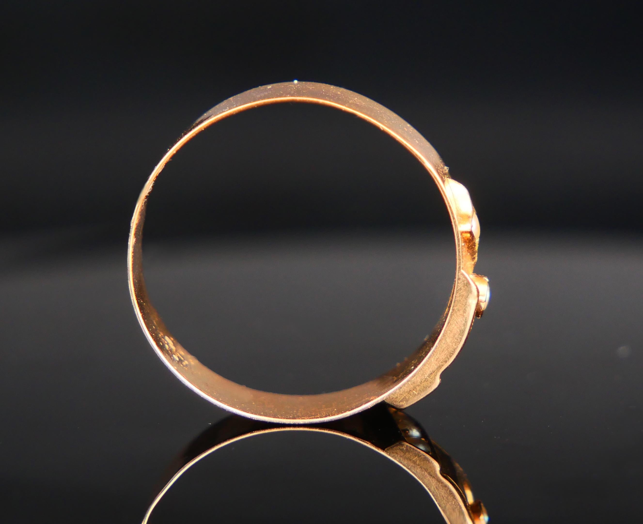 Donna 1905 Anello Nils Perle naturali in oro massiccio 18 carati Ø US8 / 2,2 gr in vendita