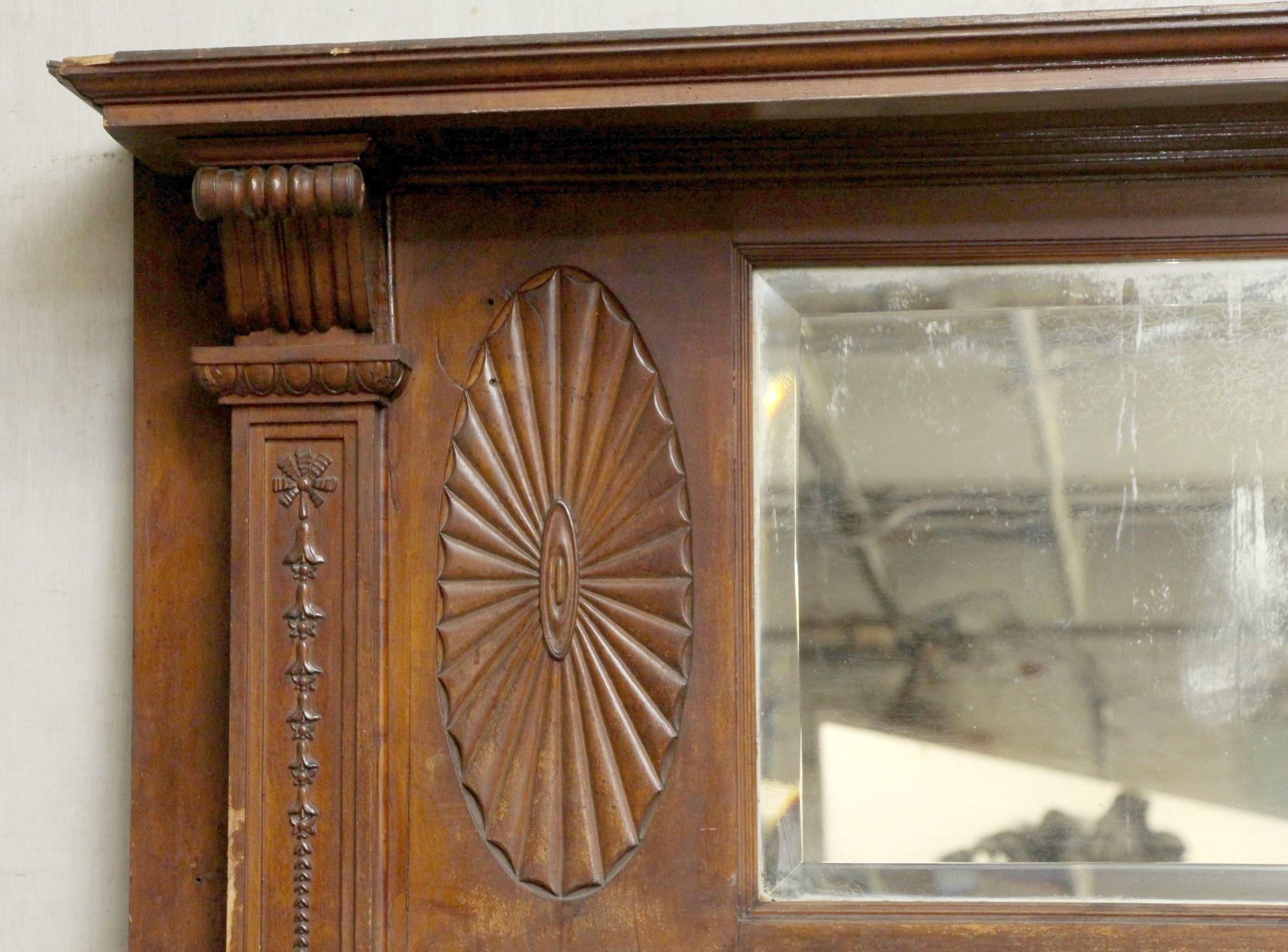 American 1905 Wooden Mantel with Beveled Mirror