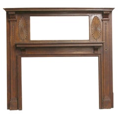 1905 Wooden Mantel with Beveled Mirror