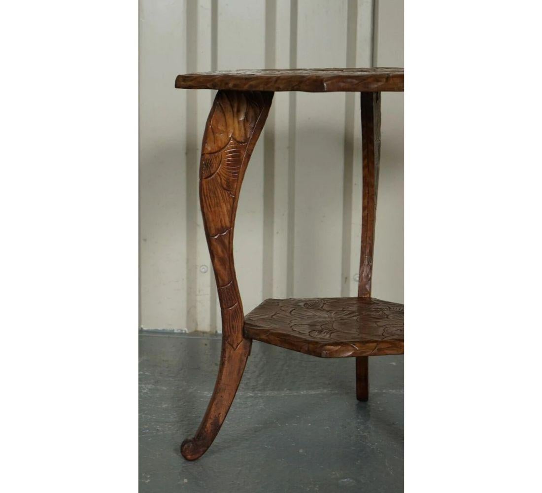 Hand-Crafted 1905s Liberty's London Hand Carved Occasional Side End Lamp Table For Sale
