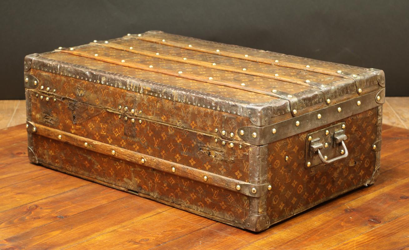 Early 20th Century 1905s Louis Vuitton Woven Cabin Monogram Trunk