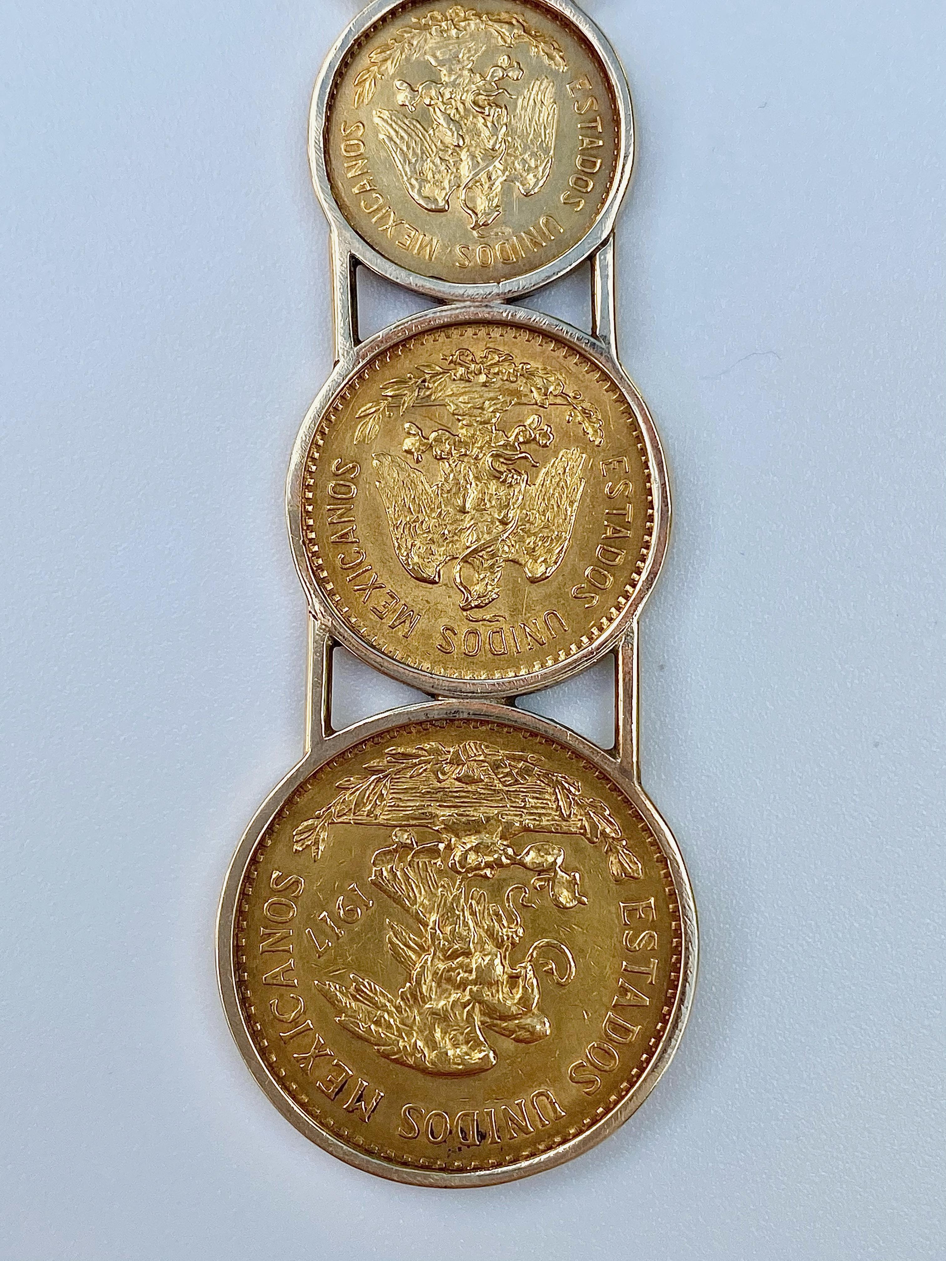 Women's or Men's 1906-1917 Pure Gold Mexican Pesos 