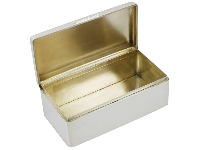 1906 Antique Sterling Silver Cigar Cigarette Box For Sale at 1stdibs