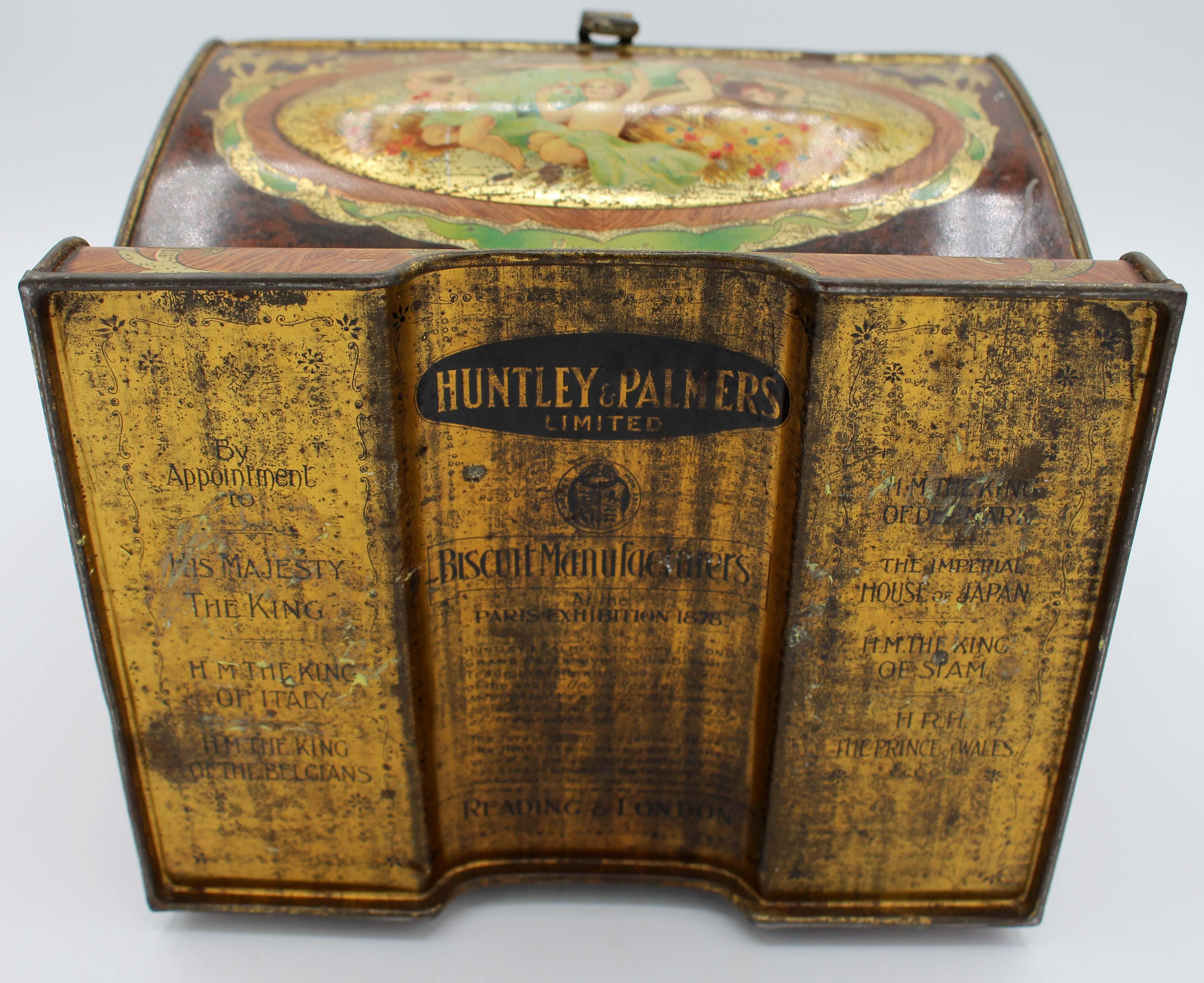 1906 Art Nouveau Biscuit Tin by Huntley & Palmers For Sale 5
