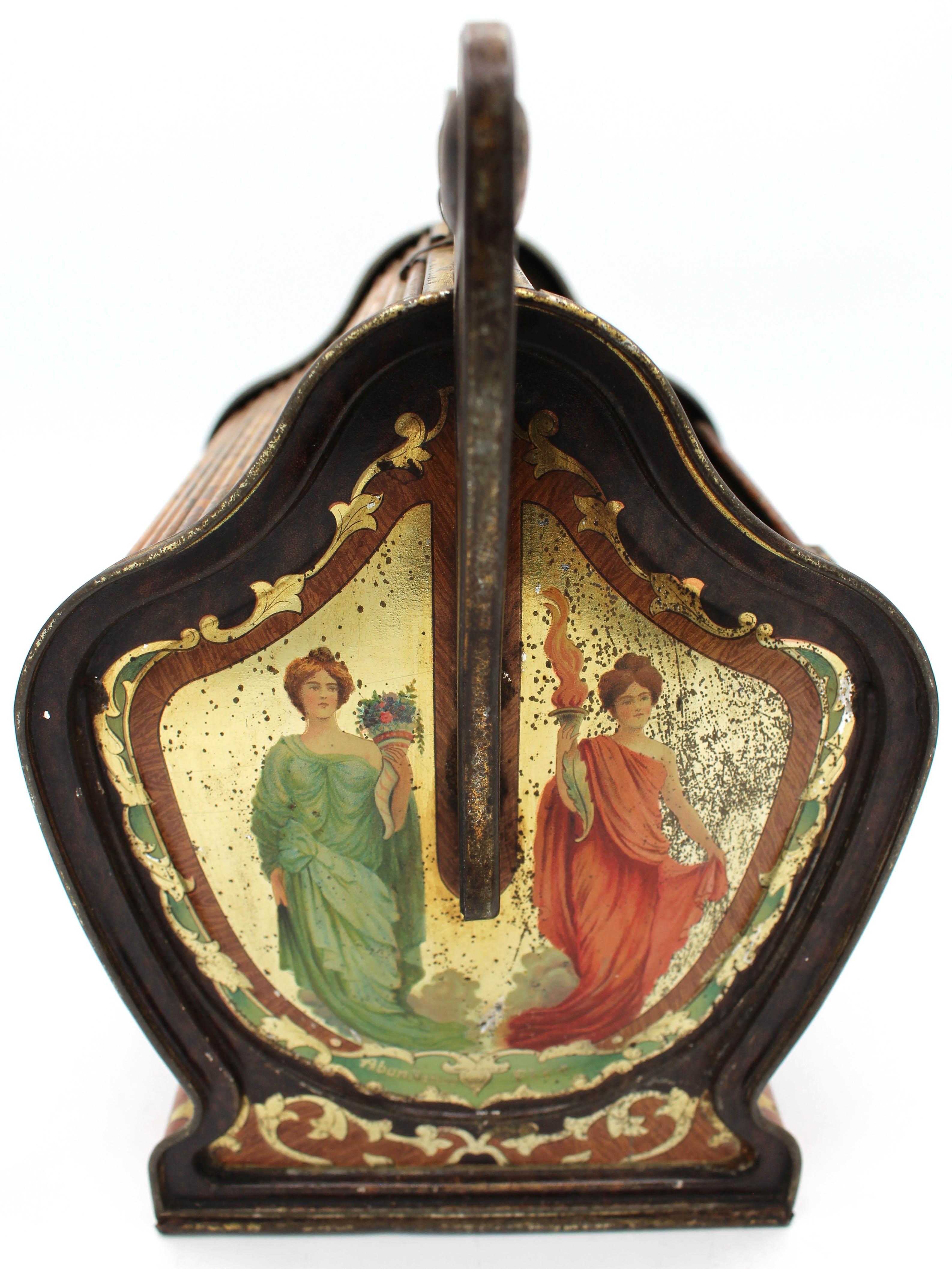 English 1906 Art Nouveau Biscuit Tin by Huntley & Palmers For Sale