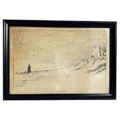 1906 Jugendstil-Lithographie "Wenn ein Mann verliebt ist" von Charles Gibson, gerahmt