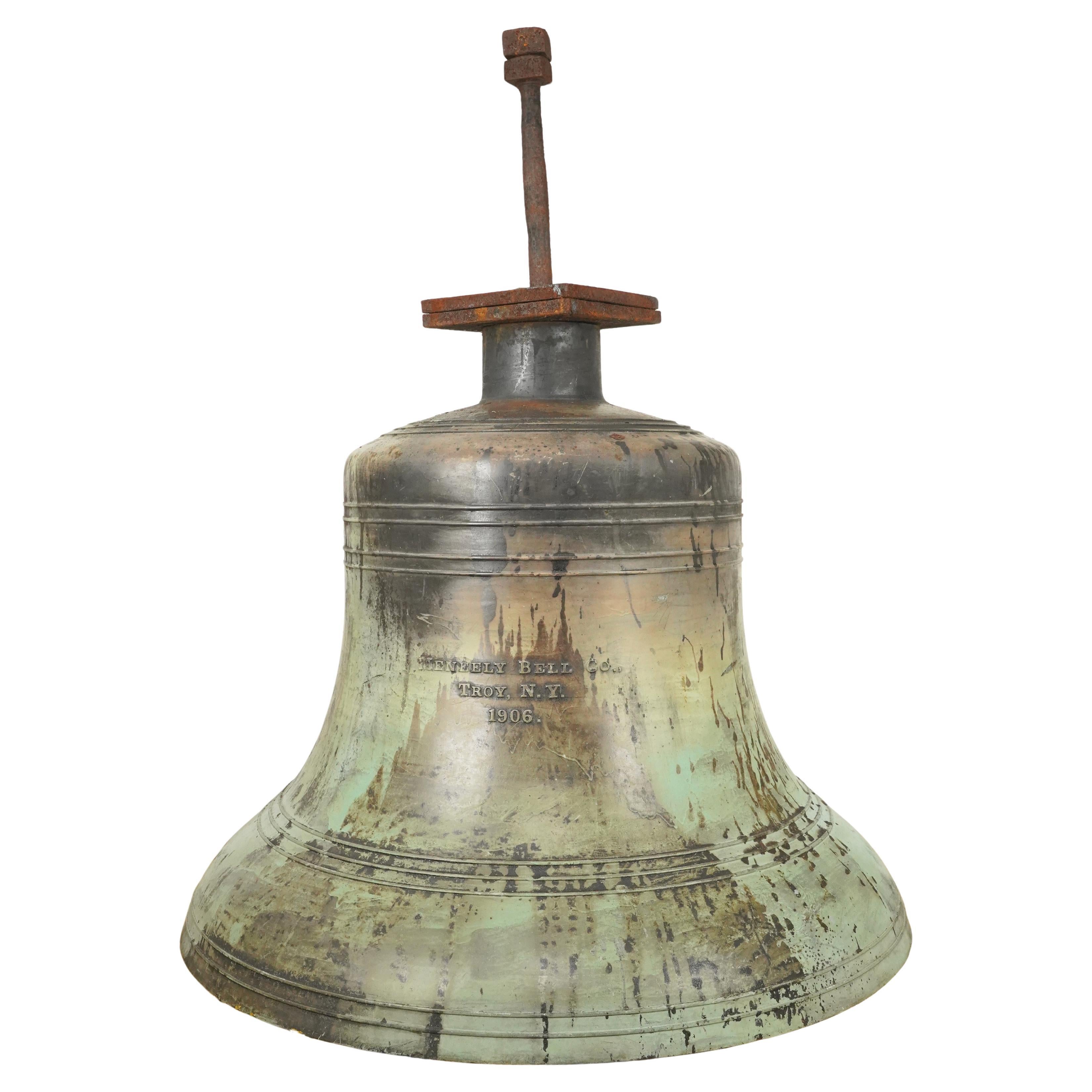 1906 Meneely Bell. Co. Cloche en bronze sans battant
