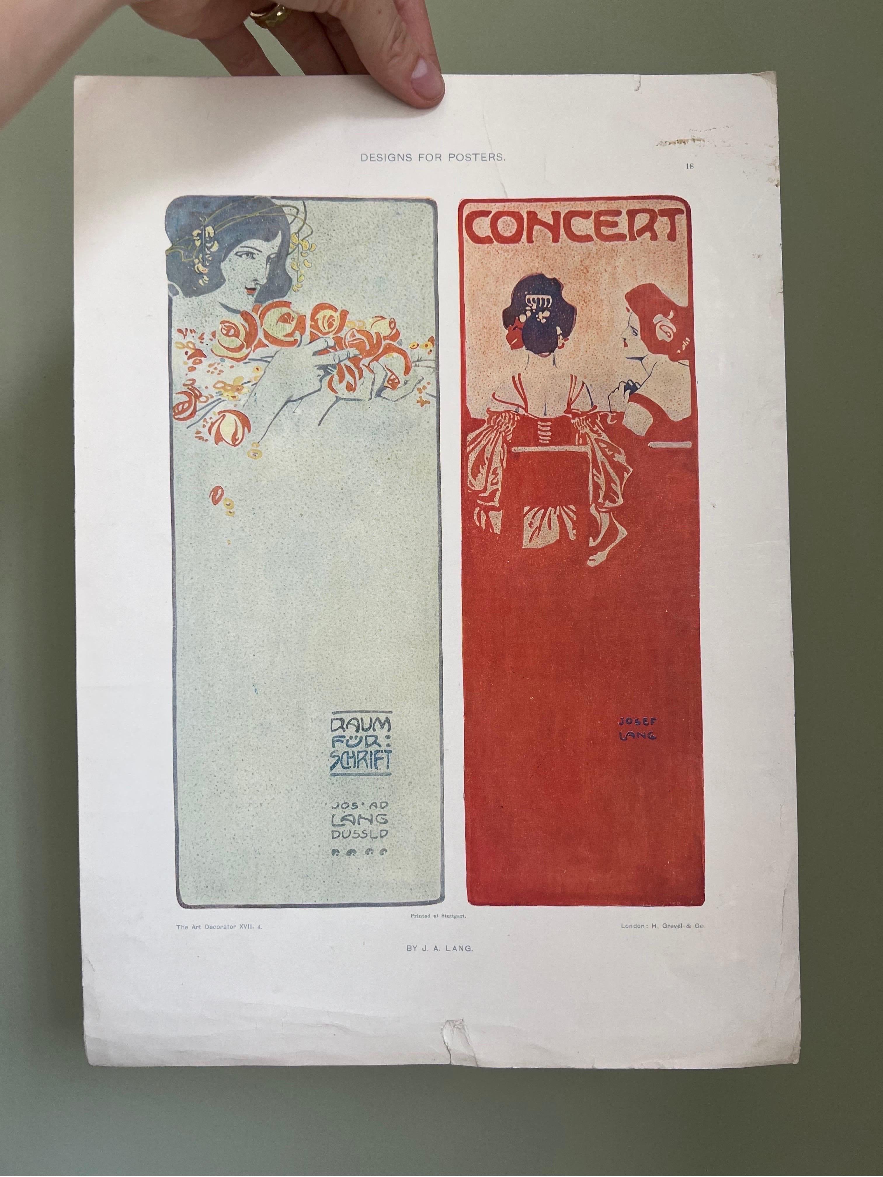 20th Century 1906 Original German Art Nouveau Poster, Decorator Print, #18, Art Deco Fashion