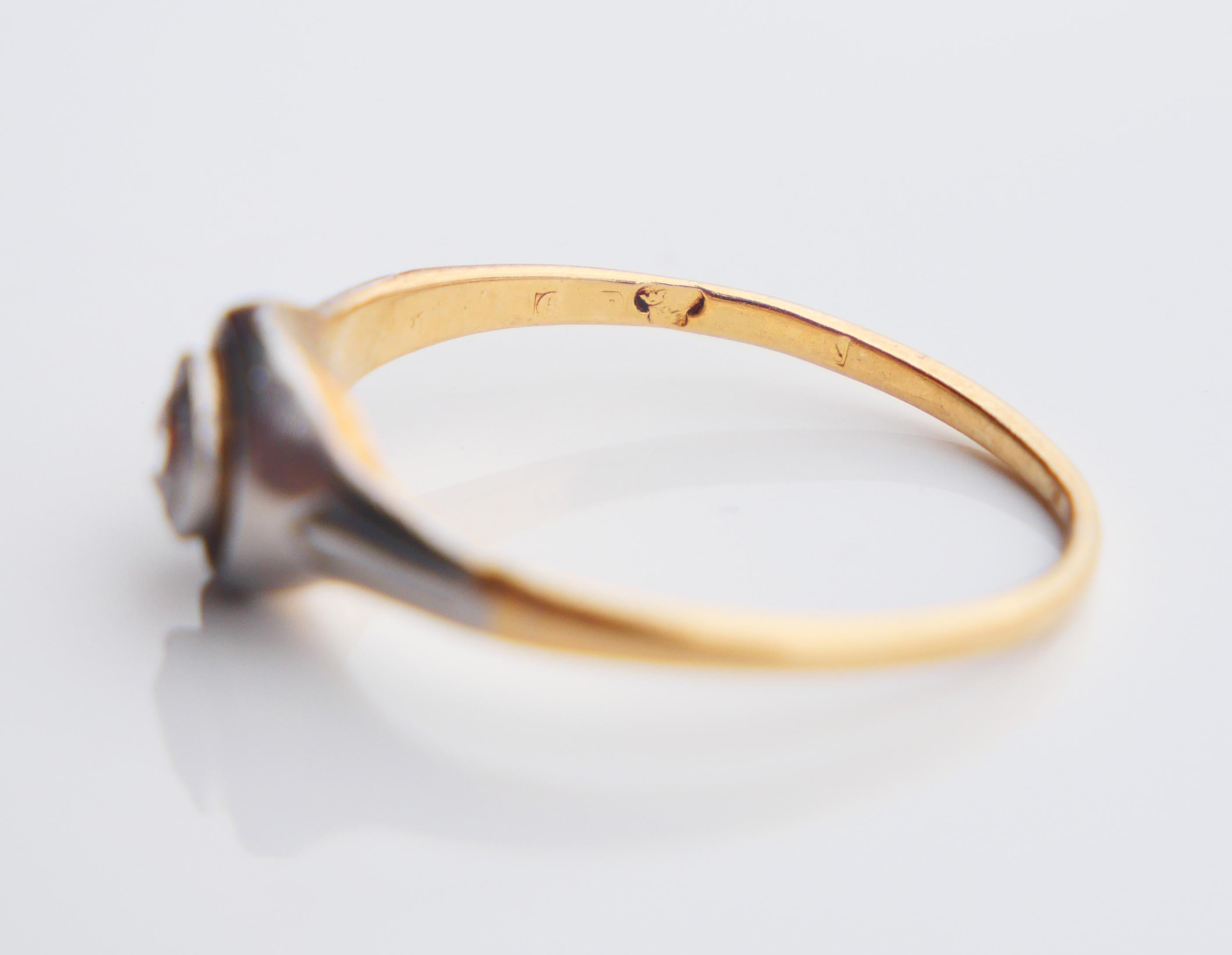 1906 Ring natural 0.35ct Diamond solid 18K Gold ØUS 5.25 / 1.8 gr For Sale 9