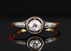 1906 Ring natural 0.35ct Diamond solid 18K Gold ØUS 5.25 / 1.8 gr