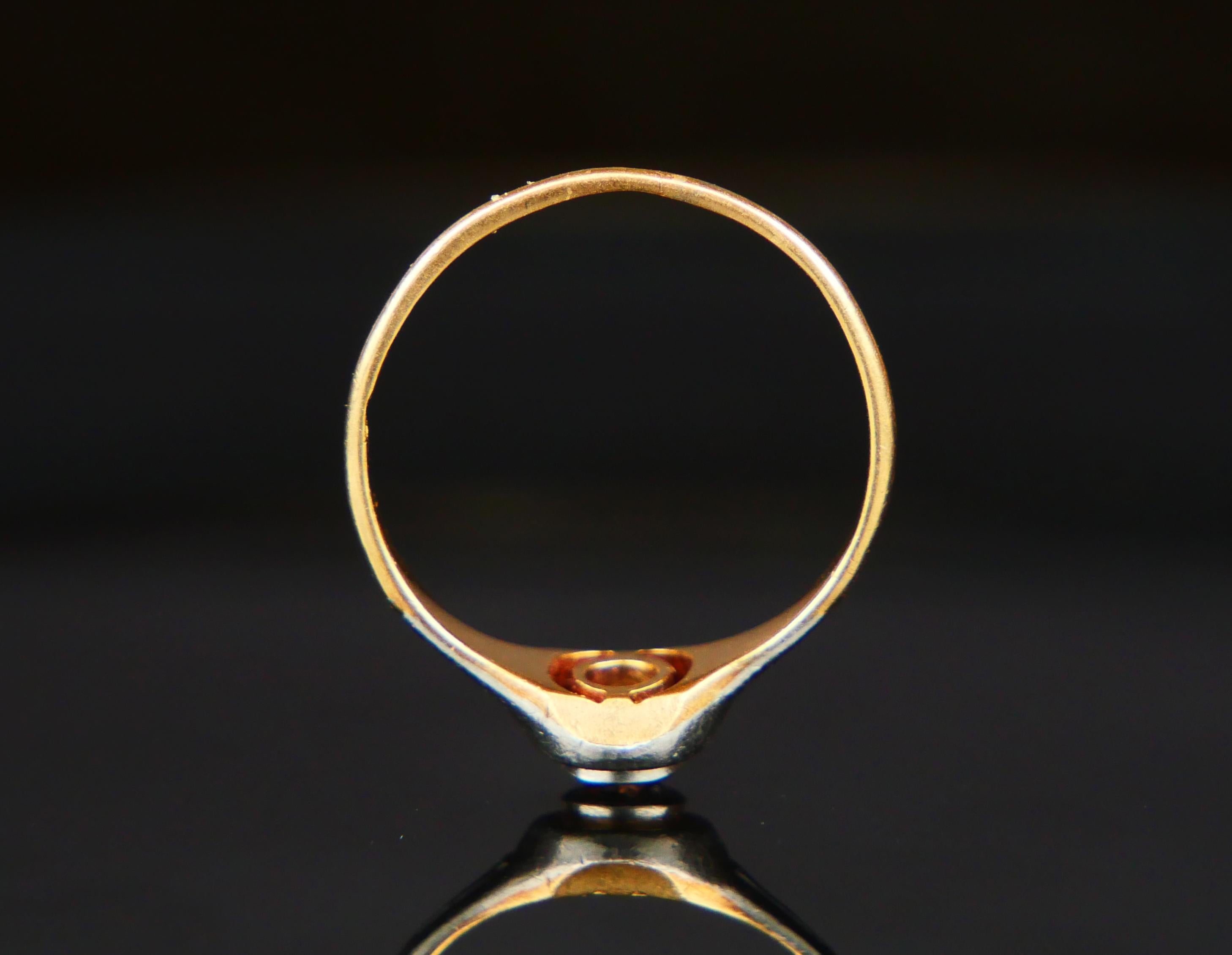 1906 Ring natural 0.35ct Diamond solid 18K Gold ØUS 5.25 / 1.8 gr For Sale 2