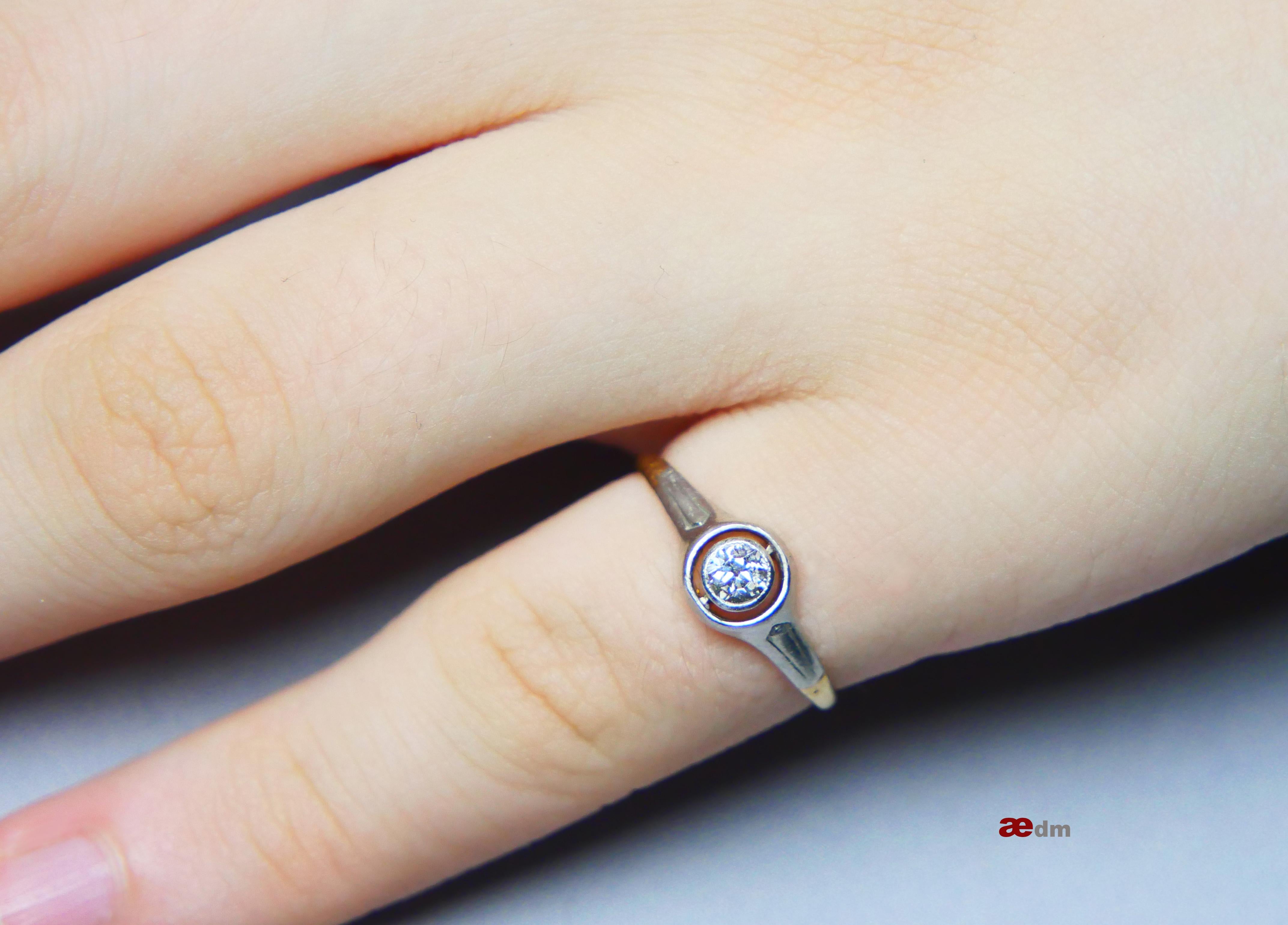 1906 Ring natural 0.35ct Diamond solid 18K Gold ØUS 5.25 / 1.8 gr For Sale 3