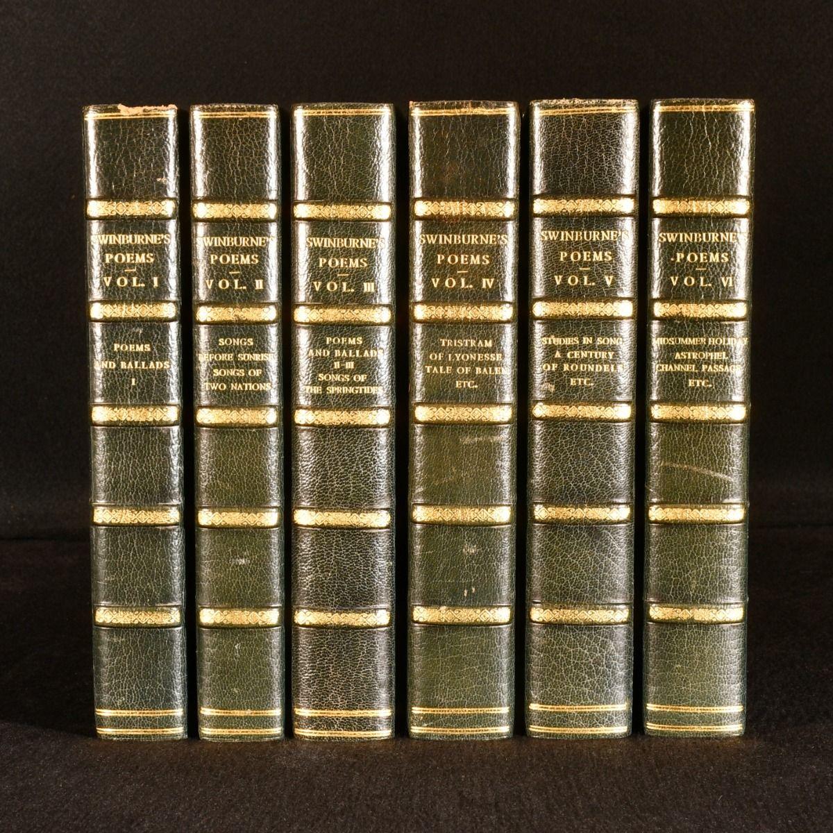 A very scarce limited edition set of the poetry of Algernon Charles Swinburne, in handsome half morocco signed bindings by Riviere.

A very scarce large-paper limited edition set, with this being number forty-four of one-hundred sets available for