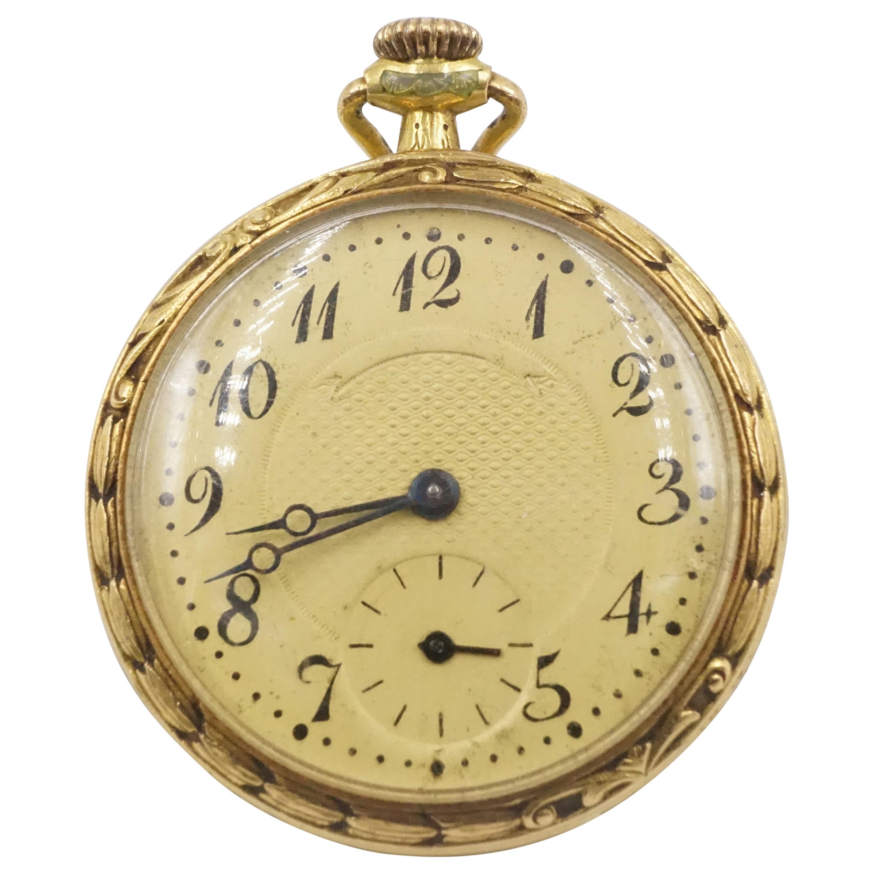 1906 Tiffany & Co. Diamond, Natural Ruby and Enamel 18 Carat Gold Pocket  Watch