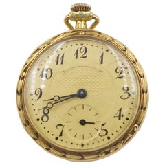 Antique 1906 Tiffany & Co. Diamond, Natural Ruby and Enamel 18 Carat Gold Pocket Watch