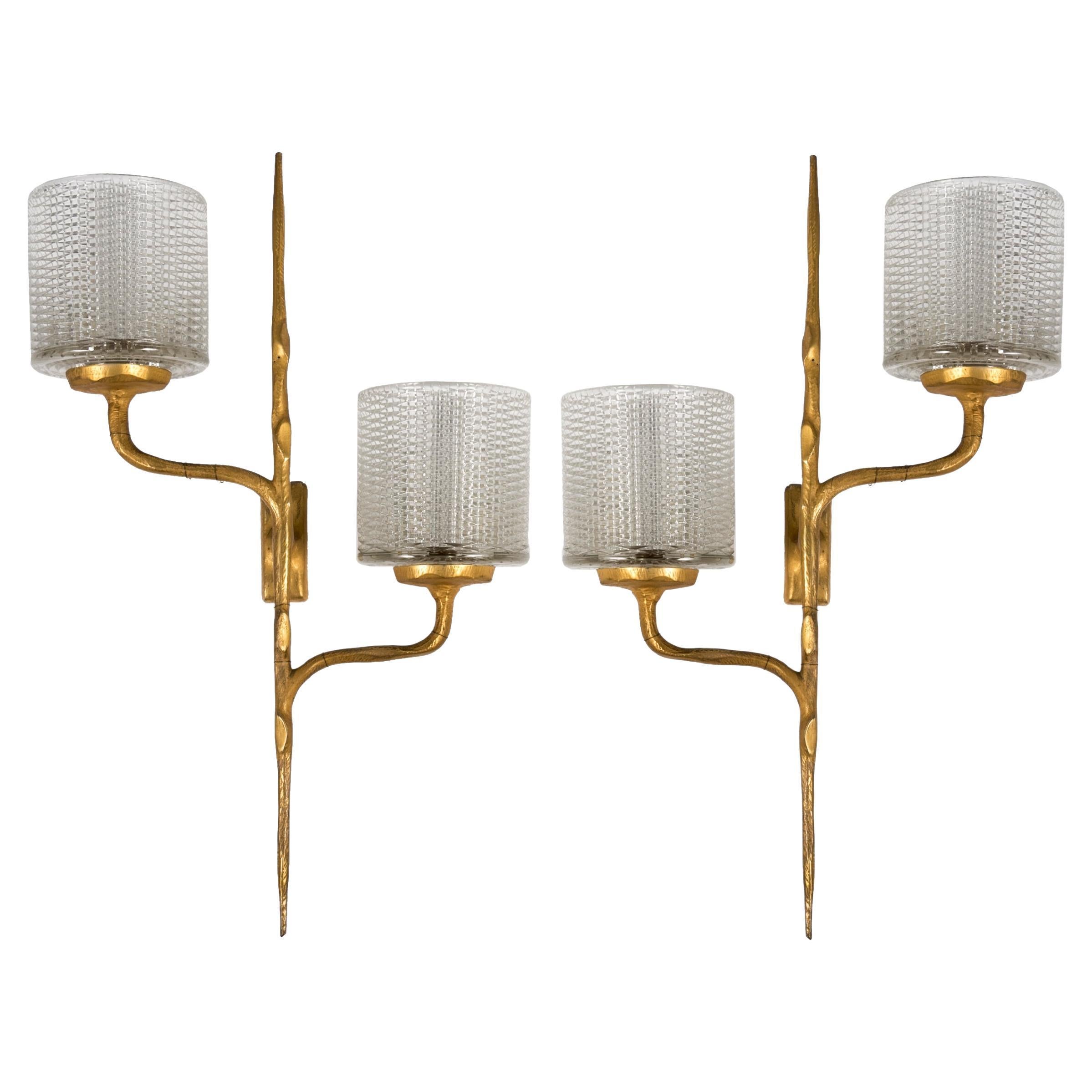 19060's, Golden Bronze Two Arms Wall Light