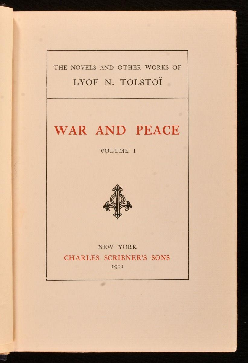 An exceptionally handsome twenty-four volume set of the works of the Russian novelist, including both 'Anna Karenina' and 'War and Peace'.

An exceptionally beautiful twenty-four volume set of Leo Tolstoy's major works, in the vibrant publisher's