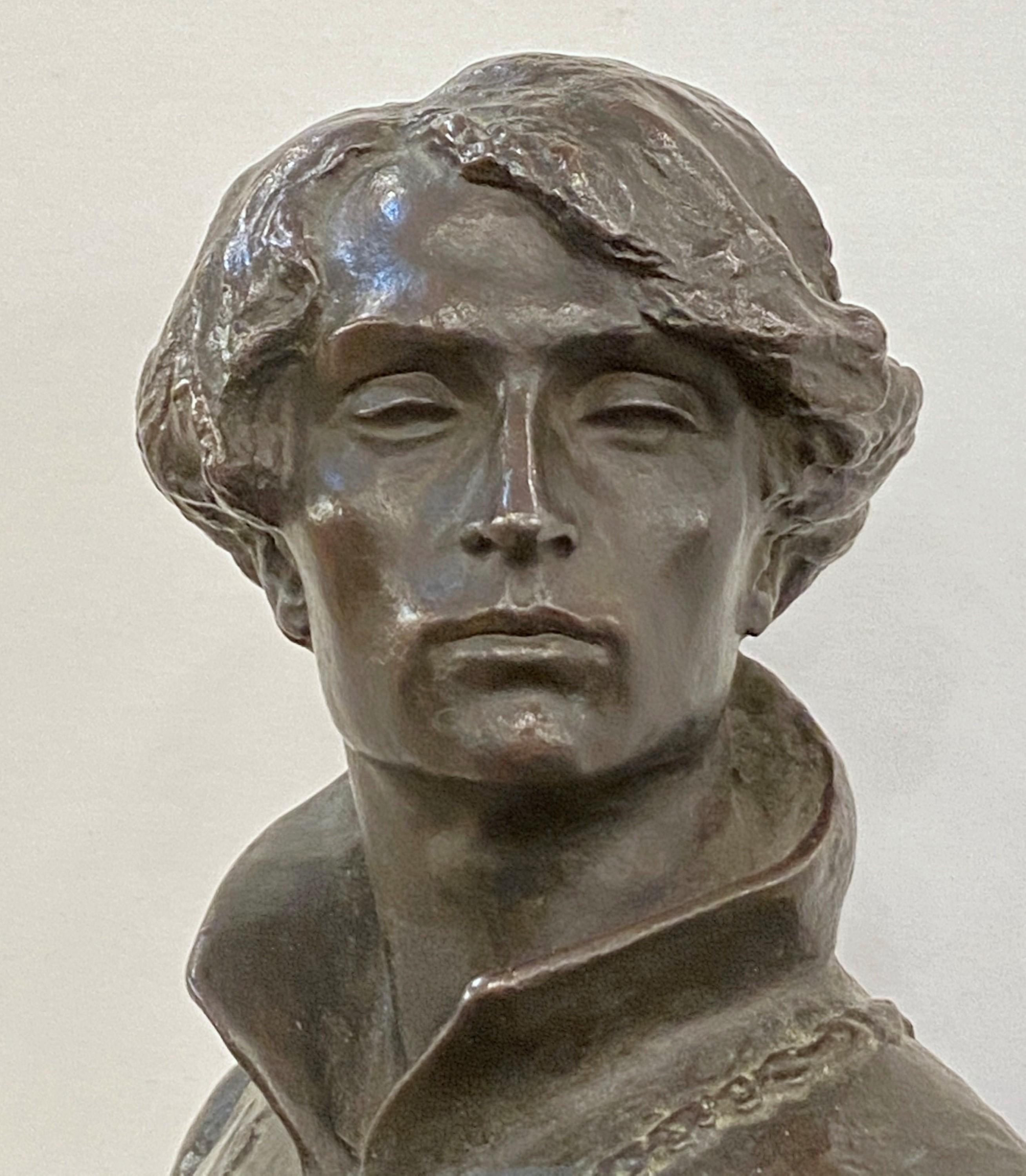 1907 Bronze Edelmann Sculpture by Rudolf Marcuse In Good Condition For Sale In New York, NY